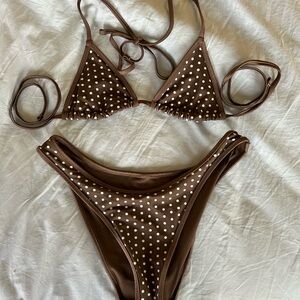 Brown polka dot bikini by Victoria’s Secret